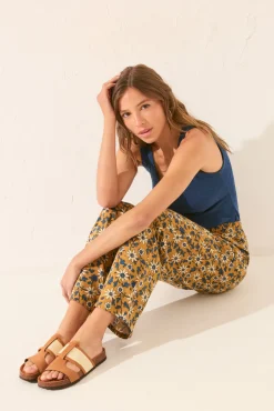 Sandalia zueco bio tiras rafia y ante