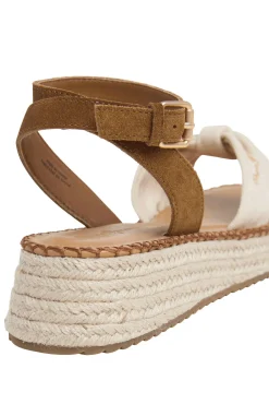Sandalias De Cuña Con Tiras Cruzadas