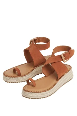 Sandalias De Cuña En Ante