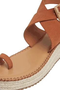 Sandalias De Cuña En Ante