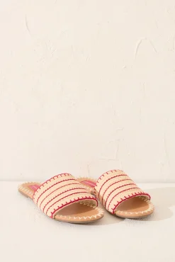 Sandalias planas pala rafia
