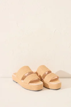 Sandalias plataforma rafia natural