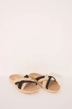 Sandalias rafia tiras cruzadas