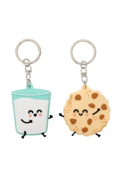 Set de 2 llaveros - Vaso de leche y galletas