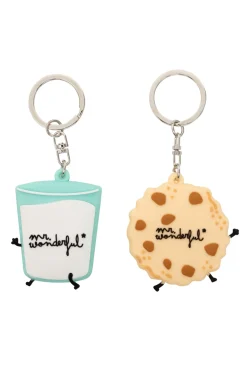 Set de 2 llaveros - Vaso de leche y galletas