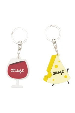 Set de 2 llaveros - Wine and cheese