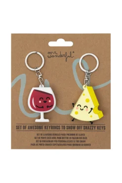 Set de 2 llaveros - Wine and cheese