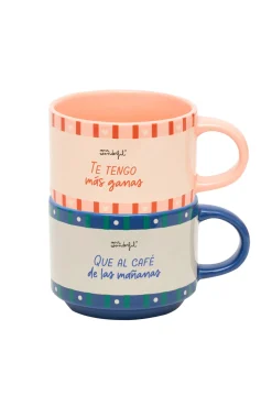 Set de 2 tazas apilables - Te tengo más ganas que al café de las mañanas