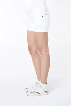 Short maternity denim blanco