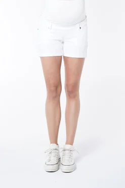 Short maternity denim blanco
