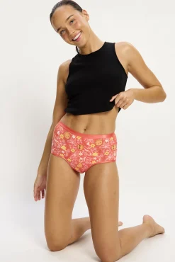 SmileyWorld® Braga Menstrual Alta Bambú Flujo Súper Coral