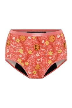 SmileyWorld® Braga Menstrual Alta Bambú Flujo Súper Coral