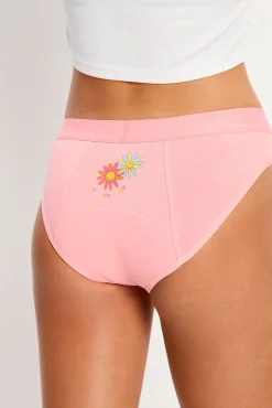 SmileyWorld® Braga Menstrual Teen Algodón Orgánico Flujo Abundante Pink