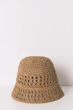 Sombrero bucket crochet beige