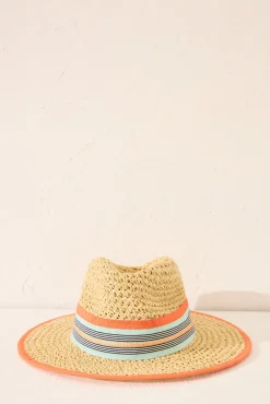 Sombrero pequeño rafia multicolor