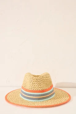 Sombrero pequeño rafia multicolor