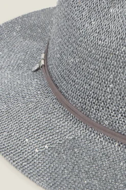 Sombrero playa rafia brillo