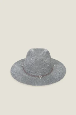 Sombrero playa rafia brillo