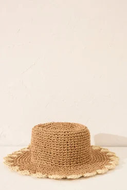Sombrero playa rafia ondulado