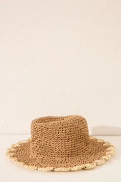 Sombrero playa rafia ondulado