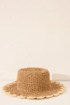 Sombrero playa rafia ondulado