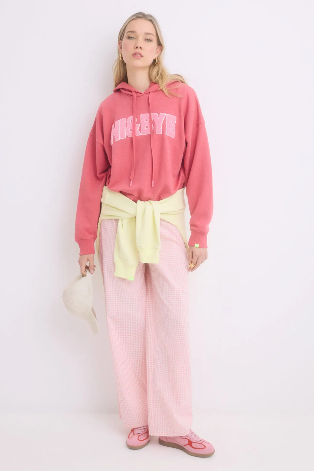 Sudadera capucha felpa algodón rosa