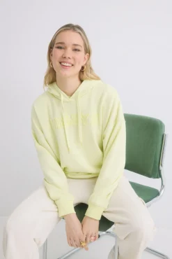 Sudadera capucha felpa algodón amarillo