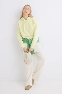 Sudadera capucha felpa algodón amarillo