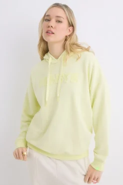 Sudadera capucha felpa algodón amarillo