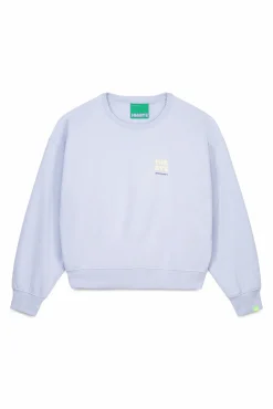 Sudadera corta felpa algodón azul claro