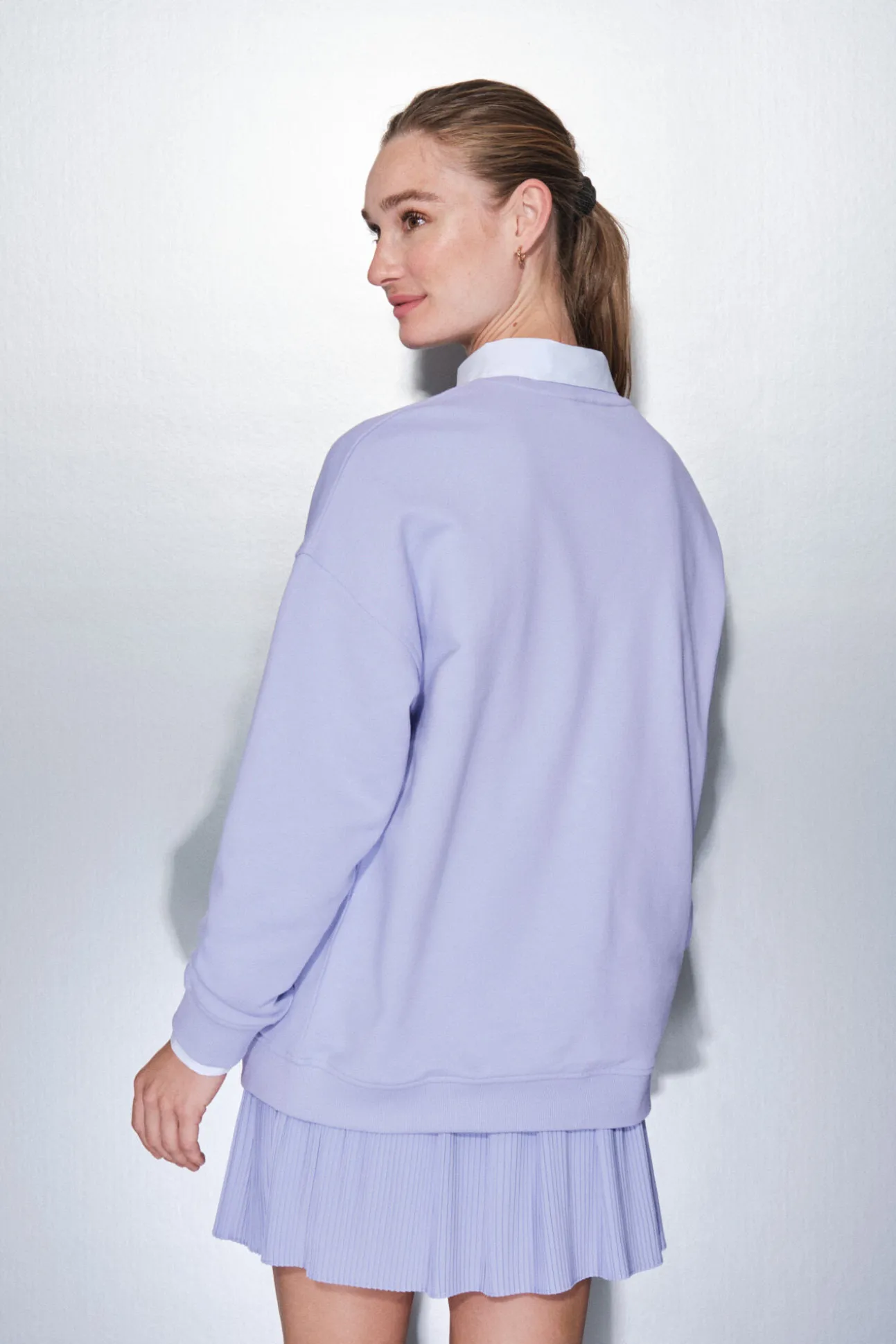 Sudadera felpa 100% algodón lila