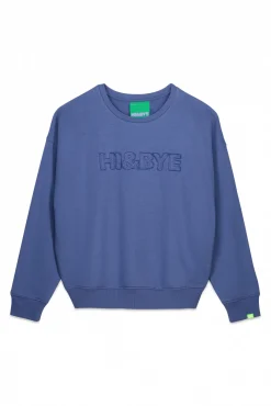 Sudadera felpa algodón azul