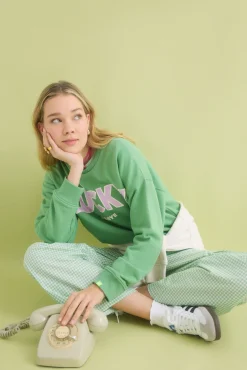 Sudadera felpa algodón verde