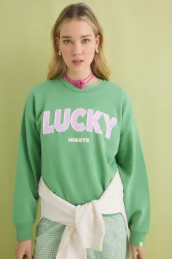 Sudadera felpa algodón verde