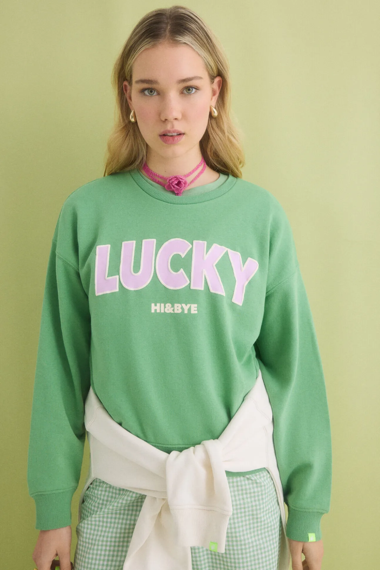 Sudadera felpa algodón verde