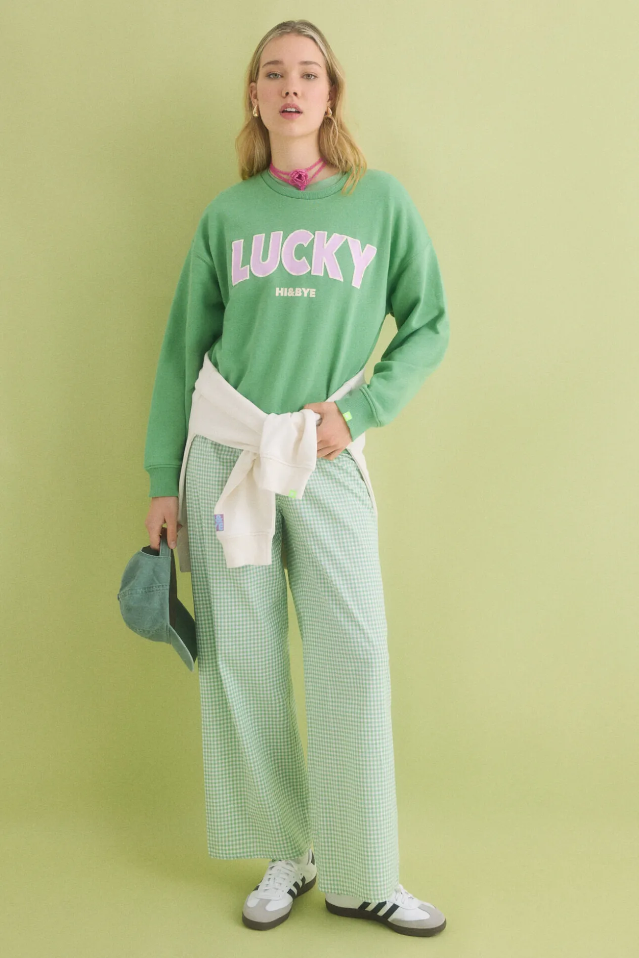 Sudadera felpa algodón verde