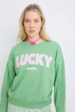 Sudadera felpa algodón verde