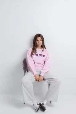 Sudadera felpa lisa rosa