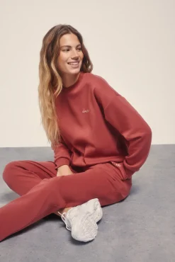 Sudadera felpa piqué granate
