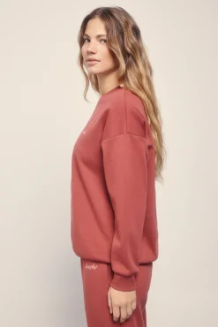 Sudadera felpa piqué granate