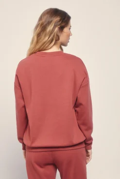 Sudadera felpa piqué granate
