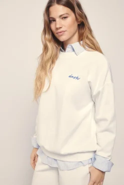 Sudadera felpa piqué marfil