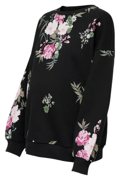 Sudadera oversized premamá con estampado floral