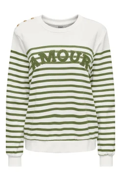 Sudadera rallas premamá detalle botones