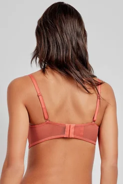 Sujetador balconette encaje naranja