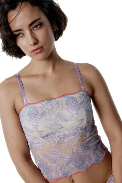 Sujetador crop top de encaje flores Faye