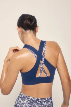 Sujetador deportivo COMPRESSIVE azul detalle print
