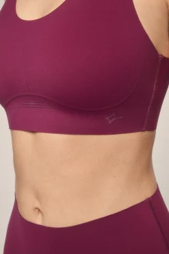 Sujetador deportivo COMPRESSIVE granate logo