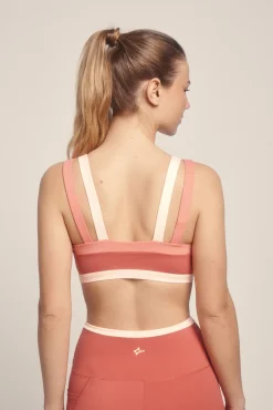 Sujetador deportivo coral color block