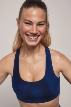 Sujetador deportivo 4D STRECH estampado azul